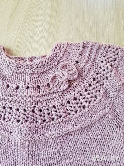 Вязаное платье для девочки новое 104