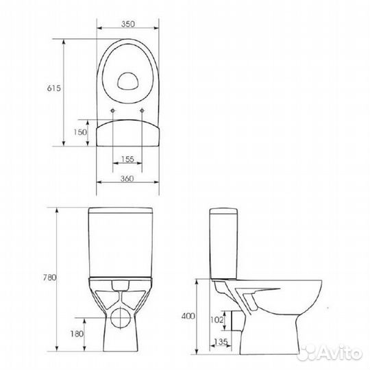 Унитаз-компакт Cersanit Parva New Clean On 11