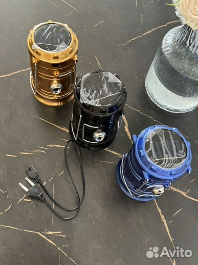 Кемпинг лампа с солнечной батареей и USB