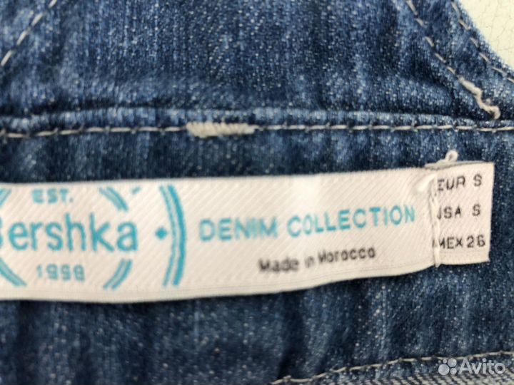 Джинсовые шорты комбинезон bershka