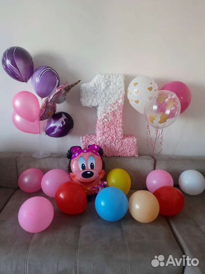 Цифра 1 на годик девочке