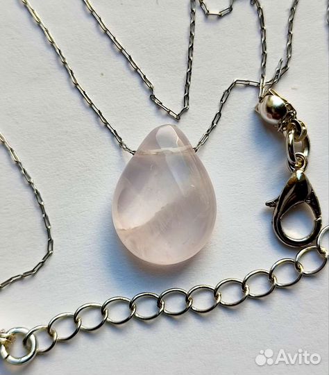 Кулон из Розового Кварца на цепочке