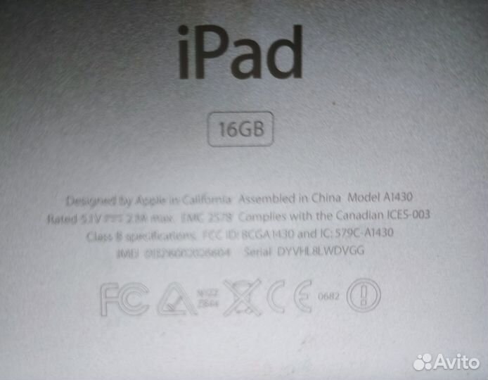 Планшет apple iPad 16 gb