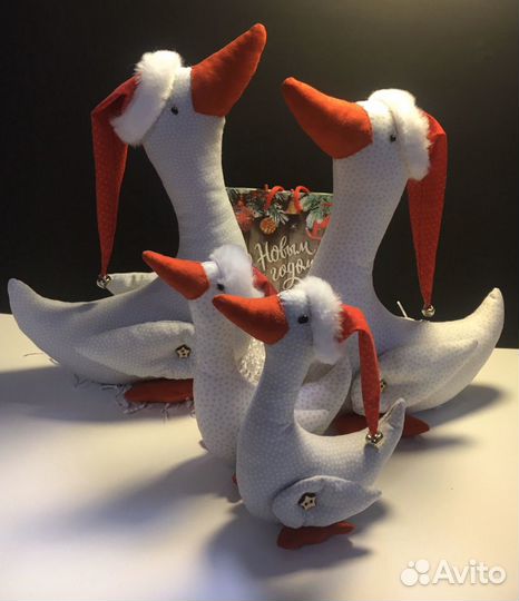 Новогодние гуси (интерьерные игрушки) подарок