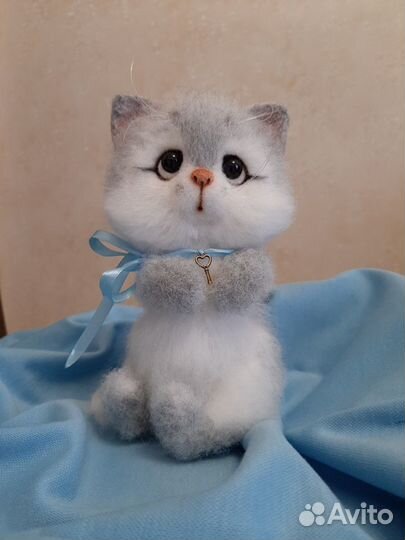 Котёнок из шерсти (валяный). Валяние. Ручная работ