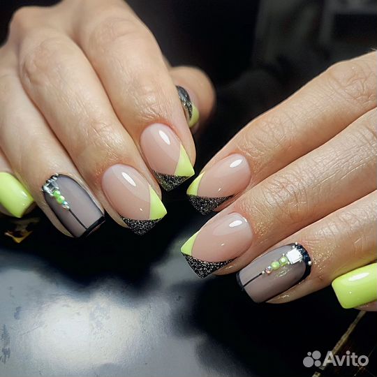 Наращивание, гель-лак, педикюр