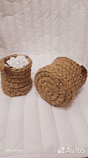 Набор корзинок из джута ручной работы