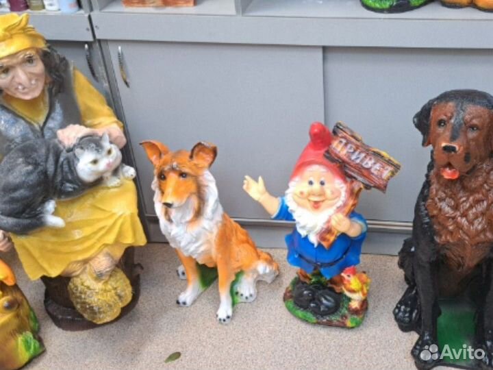 Садовые фигурки из гипса