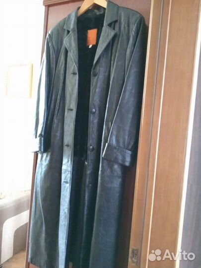 Утепленный кожаный плащ 50 - 52 р