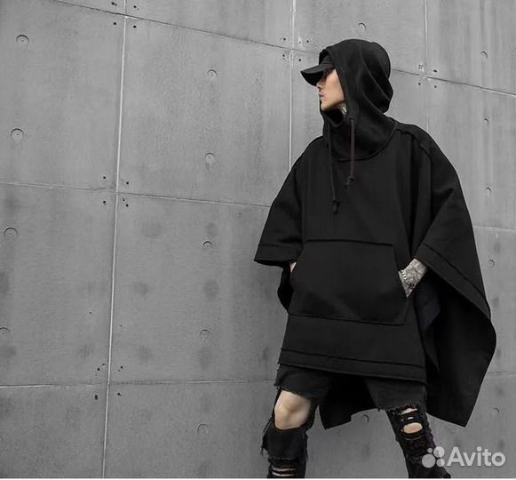 Оверсайз худи пончо opium Rick Owens style