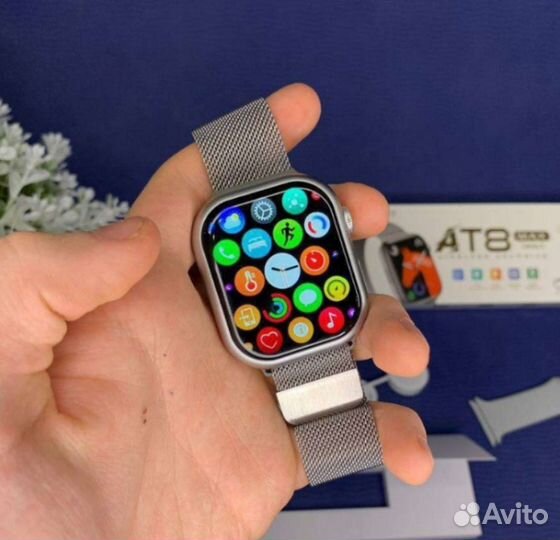 Смарт часы apple watch AT 8 max + 2 ремешк