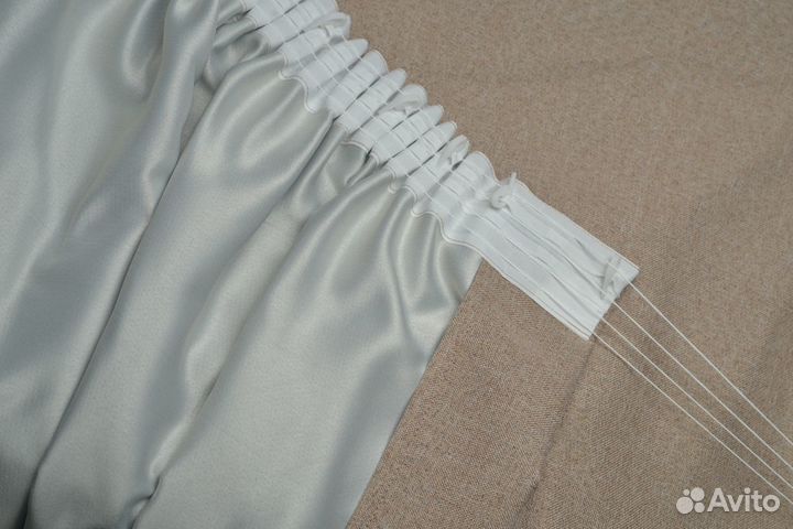 Шторы блэкаут под лен Бежевые