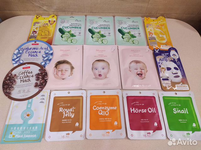 Корейские тканевые маски для лица, 16 шт