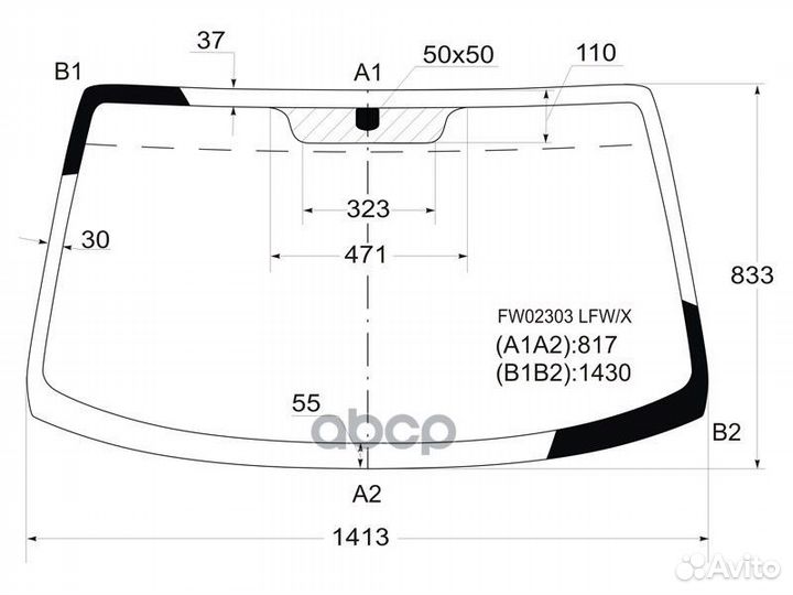 Стекло лобовое hyundai coupe/tiburon/tuscani 02