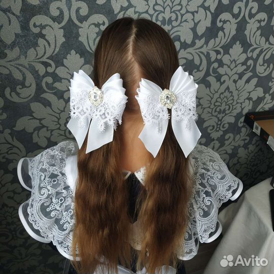 Банты для волос белые