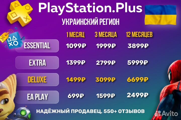 Подписка PS Plus Украина