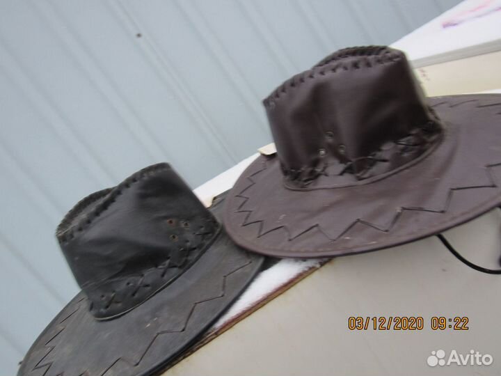 Шляпа мужская кожаная