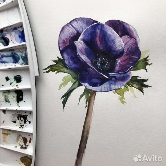 Картина акварелью в рамке