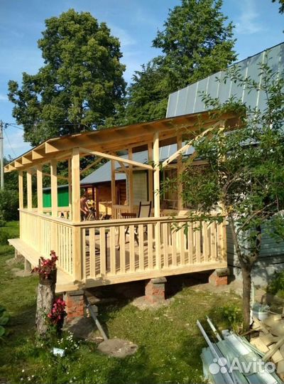 Строительство пристроя веранды беседки террасы