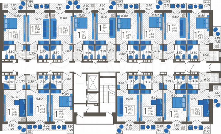 Апартаменты-студия, 25,1 м², 12/12 эт.