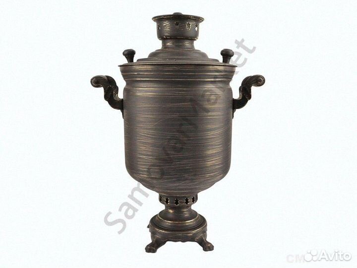 Самовар дровяной 7 л «Банка», золотые нити