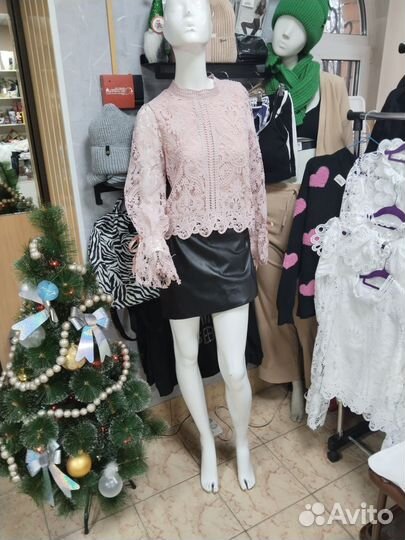 Блузка женская нарядная белая пудровая