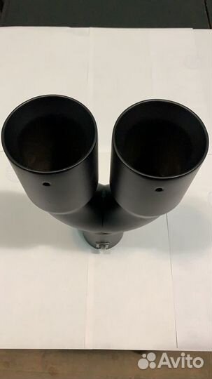 Насадка на глушитель (нержавейка) черная, двойная