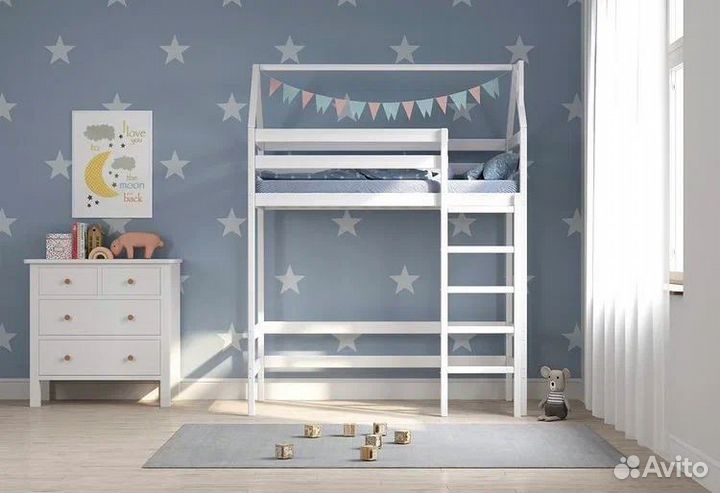 Кровать чердак домик 160х70