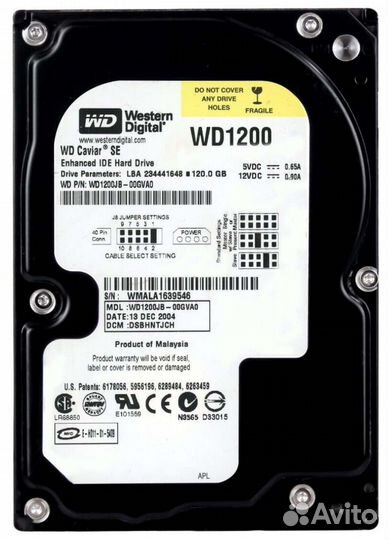 Жесткий диск Western Digital WD1200SB 120Gb IDE
