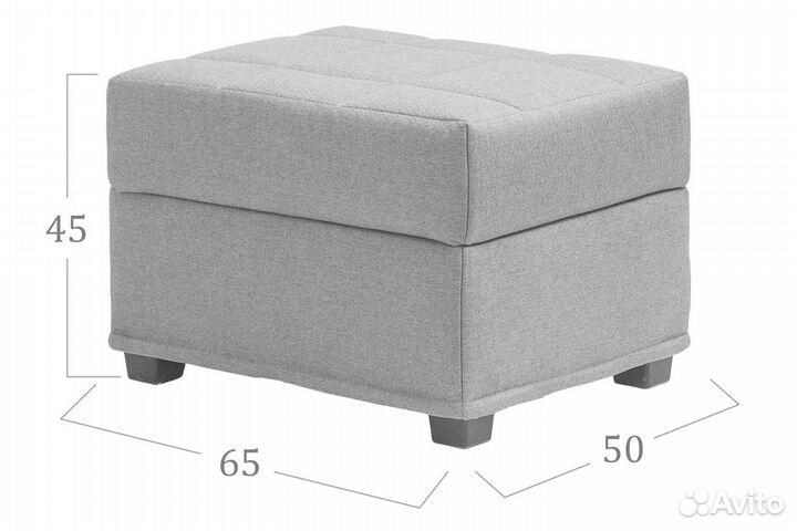 Прочный пуф с ящиком