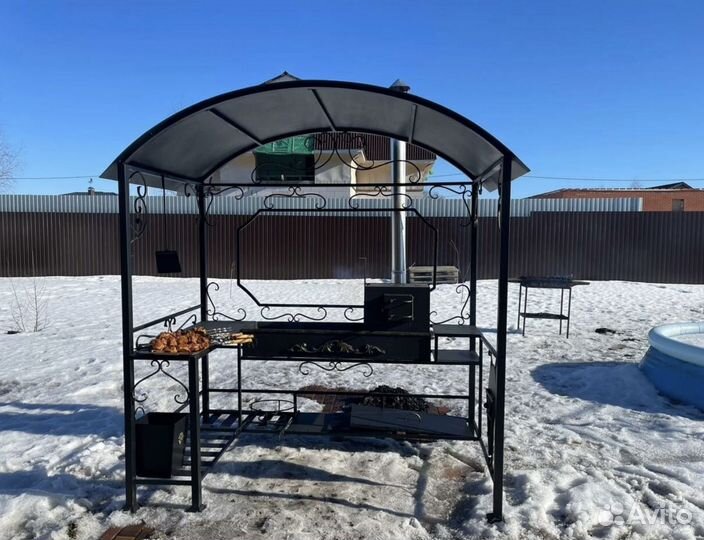 Мангальная зона с крышей