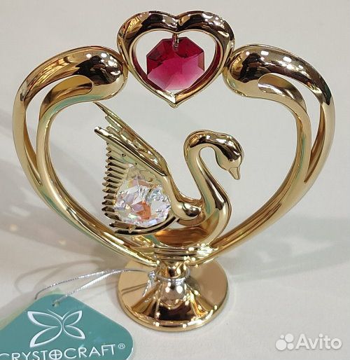 Фигурка декоративная «Лебедь в сердце» с Swarovski