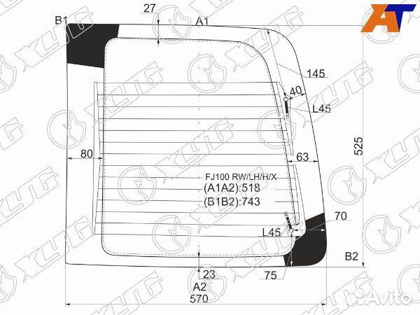 Стекло заднее toyota land cruiser cygnus