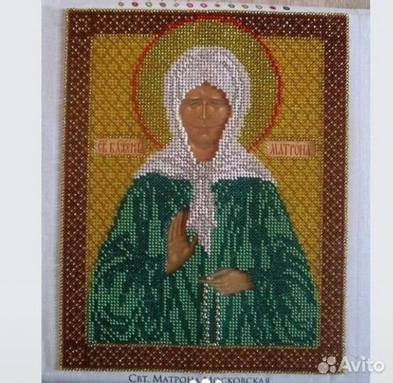 Икона вышитая бисером, вышивка