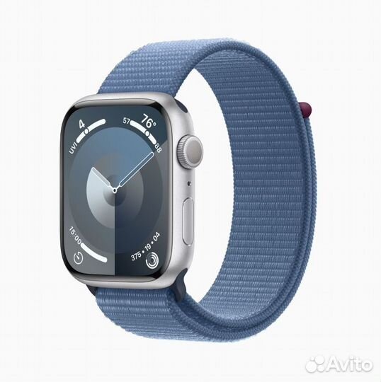 Смарт-часы Apple Watch Series 9, 45 мм Silver Al Winter Blue Sport Loop