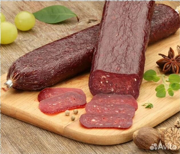 Сыровяленые Колбасы Оленина,Лось,Страус