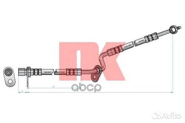 Шланг тормозной mazda 6 03-07 640мм передний пр