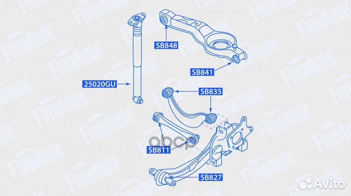 Сайлентблок рычага ford focus I/II зад. SB827