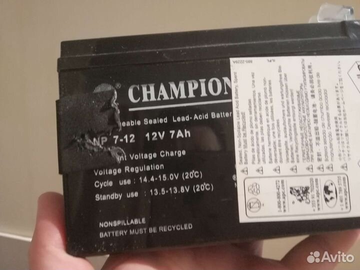 Батарея ибп, не работает, размер 15х6х9.5 см