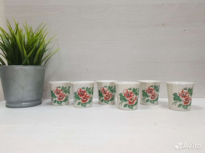 Фарфоровые стопки перламутровые 6шт