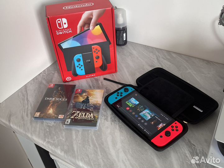Игровая приставка Nintendo Switch oled 64G, neon