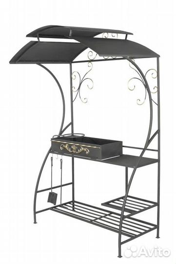 Мангал с печью под казан и крышей от производителя