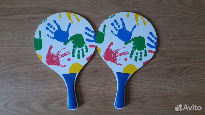 Набор для пляжного бадминтона с деревянными ракетк