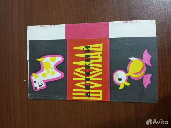 Этикетка шоколад СССР