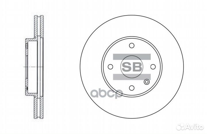 Диск тормозной, передний SD3007 Sangsin brake