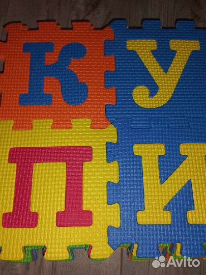Мягкий коврик-пазл азбука и конструктор
