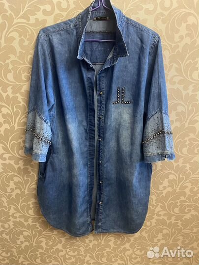Джинсовая рубашка. Р 52-54