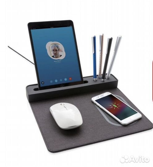 Коврик для мышки с беспр.заряд. устр-м, 5W и USB