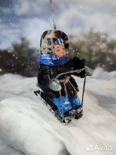 Кукла из ваты / ватная ëлочная игрушка