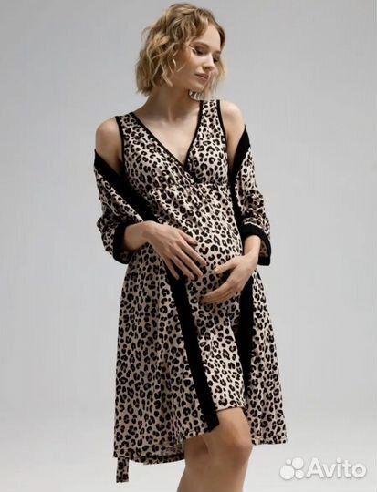 Комплект в роддом халат и сорочка